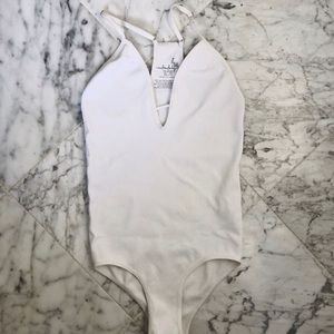 Free People White Bodysuit
